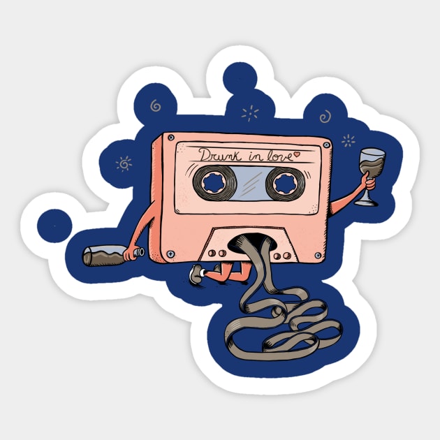 drunk mixtape Sticker by coffeeman